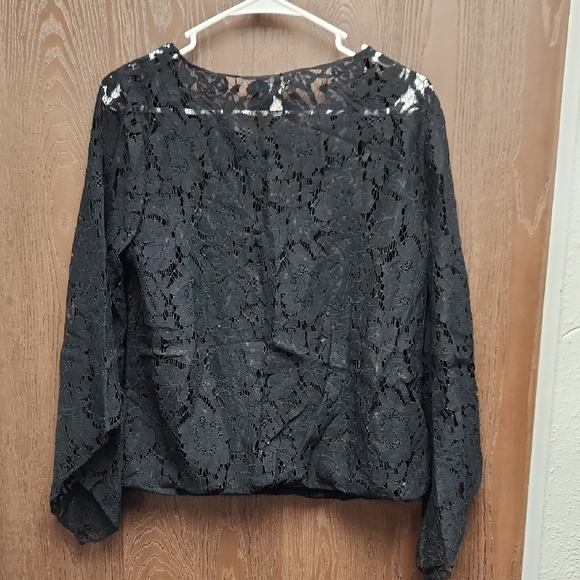 Alfani Black Lace Women's Blouse - Picture 3 of 3